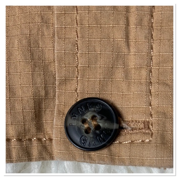 Ganni Ripstop Cotton Chino Puff Sleeve Midi Dress A Line Silhouette Tan Size L - Picture 6 of 11